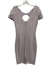 St John Size 2 Light Purple & Gray Wool Blend Short Sleeve Striped Cut Out Dress Light Purple & Gray / 2