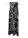 Anunciação Size 40 Black, Purple, Green Cotton & Silk Sleeveless Floral Dress Black, Purple, Green / 40