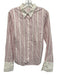 Anne Fontaine Size 40 Pink & White Cotton Long Sleeve Variegated Stripes Top Pink & White / 40