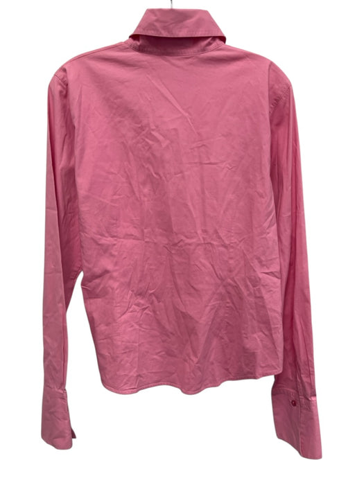 Anne Fontaine Size 44 Pink Cotton Blend Long Sleeve Button Front Collar Top Pink / 44