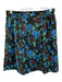 Ganni Size 36 Black, Blue, Green Polyester Elastic Waist Floral Gathered Skirt Black, Blue, Green / 36