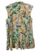 Christy Lynn Size Large Blue, Green, Brown Cotton Sleeveless Leaves Dress Blue, Green, Brown / Large