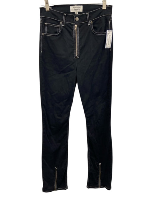 Reformation Jeans Size 27 Black & White Cotton Denim High Rise Kick Flare Jeans Black & White / 27