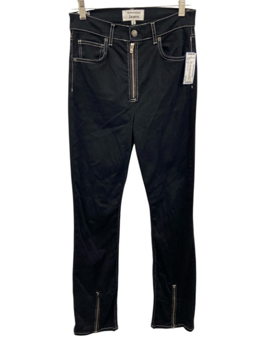 Reformation Jeans Size 27 Black & White Cotton Denim High Rise Kick Flare Jeans Black & White / 27