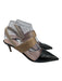 Giorgio Armani Shoe Size 39.5 Black & Beige Leather Patent Leather Satin Pumps Black & Beige / 39.5