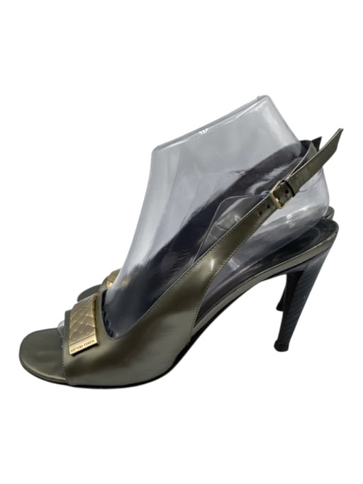 Bottega Veneta Shoe Size 8.5 Metallic Green Leather Gold hardware Woven Pumps Metallic Green / 8.5