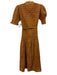Daughters of India Size XS Orange Brown Cotton Block Printed Short Sleeve Dress Orange Brown / XS