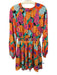 AMUR Size 6 Black & Multi Viscose Blend Floral Long Balloon Sleeve Dress Black & Multi / 6