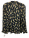 Vince Size L Black & Beige Silk Abstract Floral Semi Sheer Long Sleeve Top Black & Beige / L