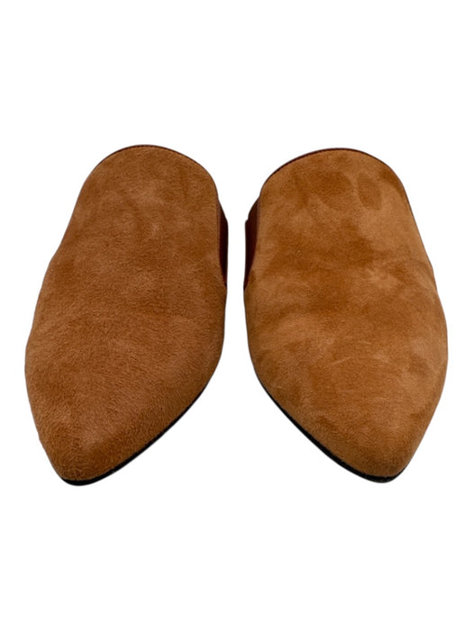 Jenni Kayne Shoe Size 39 Tan Brown Leather Upper Suede Pointed Almond Toe Mules Tan Brown / 39