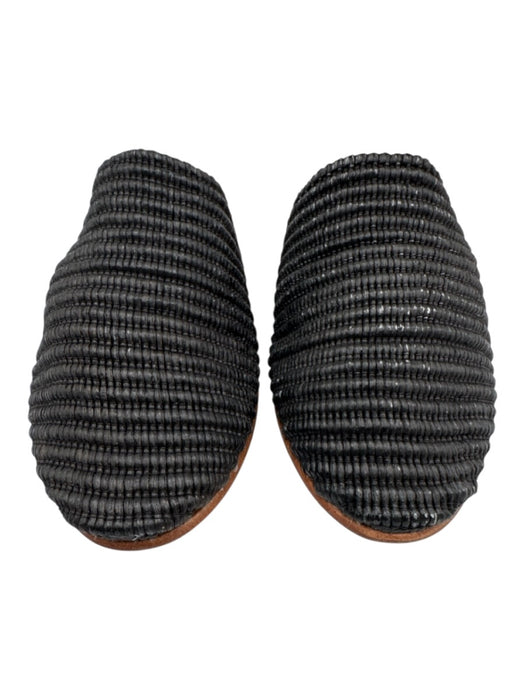 Jenni Kayne Shoe Size 39 Black textile upper Woven Round Almond Toe Flat Mules Black / 39