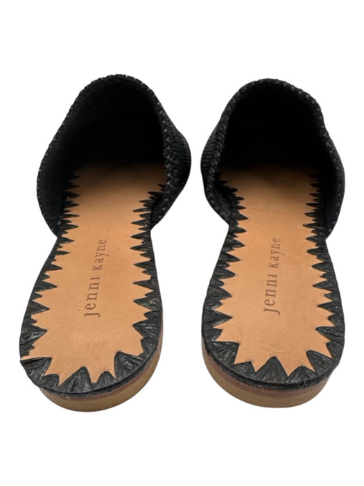 Jenni Kayne Shoe Size 39 Black textile upper Woven Round Almond Toe Flat Mules Black / 39