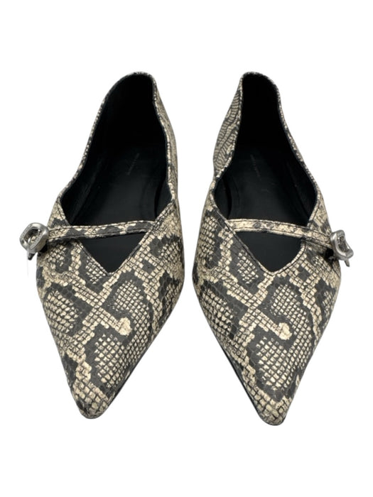 Rebecca Minkoff Shoe Size 7.5 Cream Beige & Black Leather Upper Pump Flats Cream Beige & Black / 7.5