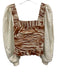 Love The Label Size XXS Cream White & Brown Cotton Long Balloon Sleeve Top Cream White & Brown / XXS