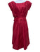Moschino Size 8 Red Rayon Cap Sleeve Boat Neck Pleat Detail Knee length Dress Red / 8