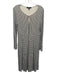 Weekend Max Mara Size M Black & Cream White Viscose Gingham Long Sleeve Dress Black & Cream White / M