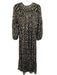 Marie Oliver Size XS Black, Brown & Cream Silk Blend Metallic Thread Dress Black, Brown & Cream / XS
