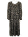 Marie Oliver Size XS Black, Brown & Cream Silk Blend Metallic Thread Dress Black, Brown & Cream / XS