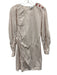 Ganni Size 34 White & Pink Cotton Striped Paneled Long Sleeve Dress White & Pink / 34