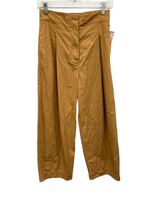 COS Size 4 Tan Beige Cotton Pleated Front Elastic Back Hook & Zip Fly Pants Tan Beige / 4
