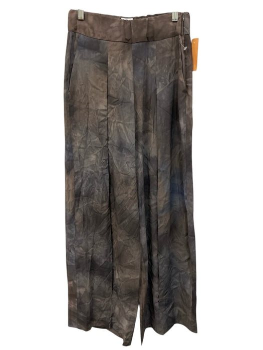 Ixos Size 40 Gray Viscose Blend Tie Dye Front Pleat Side Zip Wide Leg Pants Gray / 40