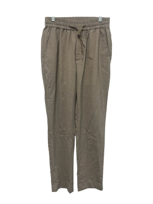 Sandro Size 38 Taupe Brown Cotton Elastic Drawstring Waist High Rise Pants Taupe Brown / 38