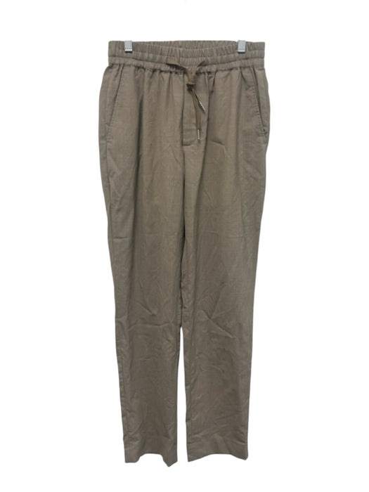Sandro Size 38 Taupe Brown Cotton Elastic Drawstring Waist High Rise Pants Taupe Brown / 38