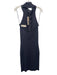Et Ochs Size Large Slate Blue Viscose Sleeveless Ribbed Zip Front Midi Dress Slate Blue / Large