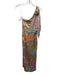 Adriana Iglesias Size Est Small Blue, Green, Orange One Shoulder Satin Dress Blue, Green, Orange / Est Small