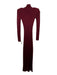 Self-Portrait Size Small Burgundy Viscose Blend Long Sleeve Mock Neck Maxi Dress Burgundy / Small