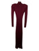 Self-Portrait Size Small Burgundy Viscose Blend Long Sleeve Mock Neck Maxi Dress Burgundy / Small