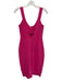 Herve Leger Size Small Hot pink Rayon Blend Sleeveless Bandage Below Knee Dress Hot pink / Small