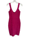 Herve Leger Size Small Hot pink Rayon Blend Sleeveless Bandage Below Knee Dress Hot pink / Small
