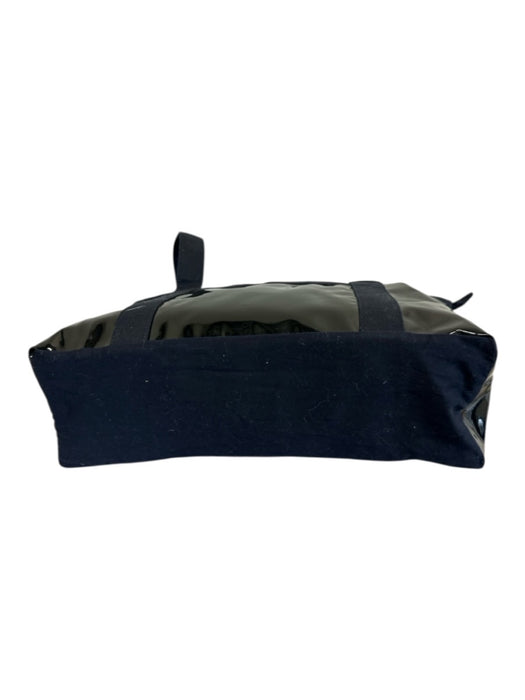 3.1 Phillip Lim Black & Navy Blue Canvas Patent Pocket Tote Bag Black & Navy Blue / Large