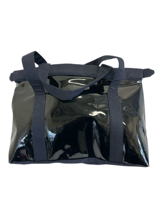 3.1 Phillip Lim Black & Navy Blue Canvas Patent Pocket Tote Bag Black & Navy Blue / Large