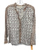 Cleobella Size Small White, Pink, Brown Cotton Long Sleeve Floral Swiss Dot Top White, Pink, Brown / Small
