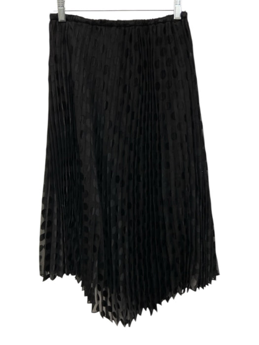 All Saints Size XS Black Polyester Blend Elastic Waist Polka Dot Pleated Dress Black / XS