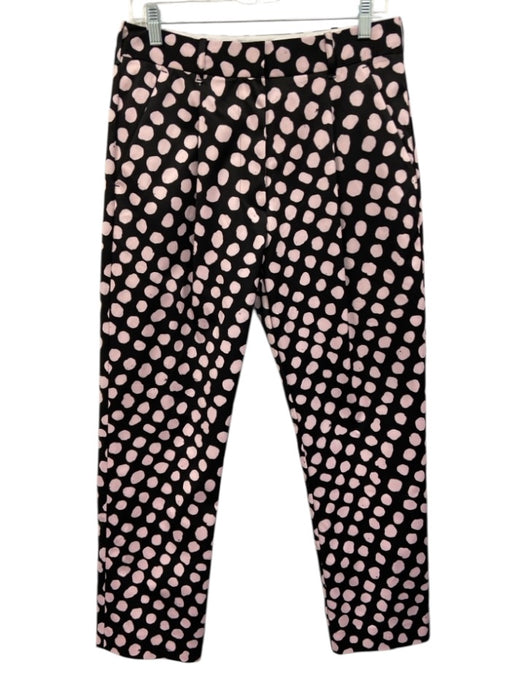Tanya Taylor Size 10 Black & Pink Polyester High Rise Polka Dot Pleated Pants Black & Pink / 10