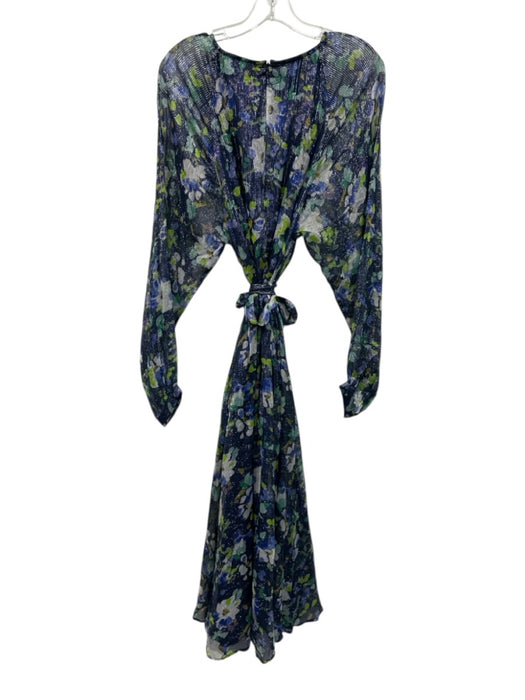 Essentiel Antwerp Size 40 Blue, Green, White Viscose Blend Long Sleeve Dress Blue, Green, White / 40