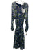 Essentiel Antwerp Size 40 Blue, Green, White Viscose Blend Long Sleeve Dress Blue, Green, White / 40