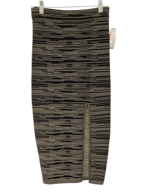 Autumn Cashmere Size XS Beige & Black Viscose Blend Elastic Waist Slit Skirt Beige & Black / XS