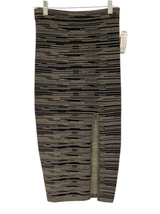 Autumn Cashmere Size XS Beige & Black Viscose Blend Elastic Waist Slit Skirt Beige & Black / XS