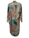 Emily Phillips Size XS Brown & Green Long Sleeve Abstract Print Maxi Dress Brown & Green / XS