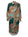 Emily Phillips Size XS Brown & Green Long Sleeve Abstract Print Maxi Dress Brown & Green / XS