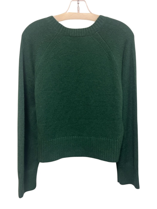 Everlane Size M Green Cashmere Knit Ribbed Hem Cropped Pullover Sweater Green / M