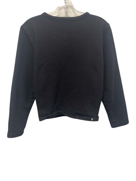 Agnes B Size 4 Black Cotton Snap Button Front Long Sleeve Top Black / 4