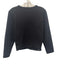 Agnes B Size 4 Black Cotton Snap Button Front Long Sleeve Top Black / 4
