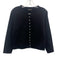 Agnes B Size 4 Black Cotton Snap Button Front Long Sleeve Top Black / 4