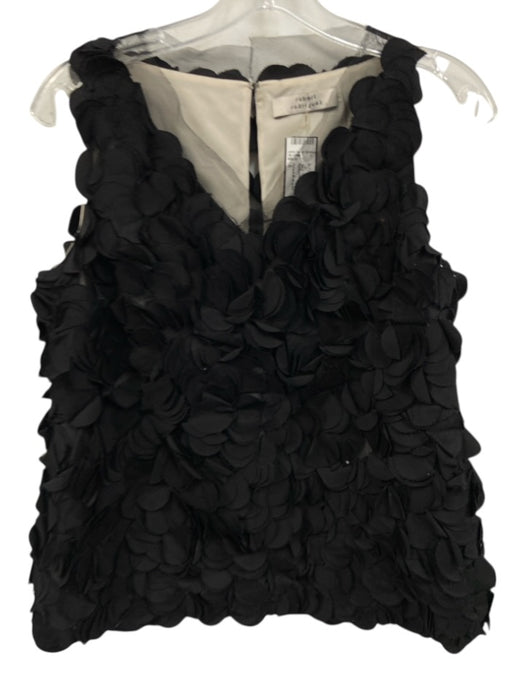 Robert Rodriguez Size 6 Black Cotton Blend Sleeveless Circle Application Top Black / 6