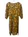 Flora Bea Size S Green, Yellow & White Cotton Long Balloon Sleeve Floral Dress Green, Yellow & White / S